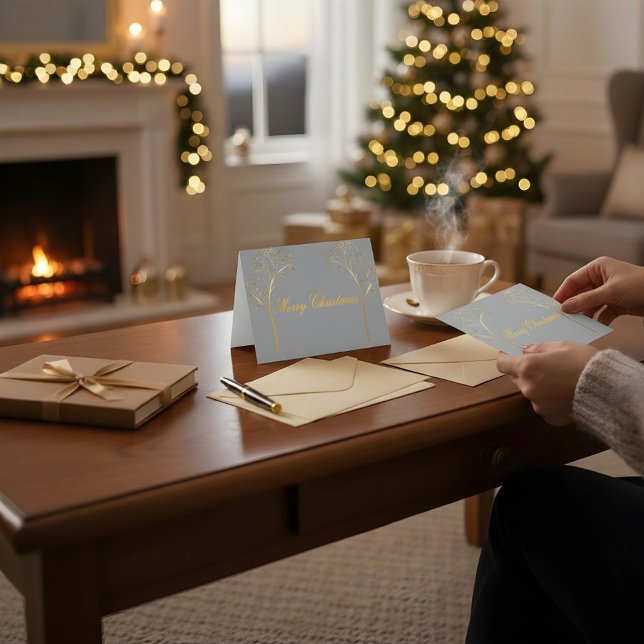 Agradecimento Cartão de Natal de Cor Personalizada (Criador carregado)