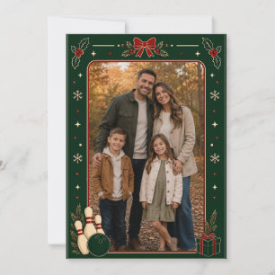 Agradecimento Cartão de Natal de Fotos de Boliche