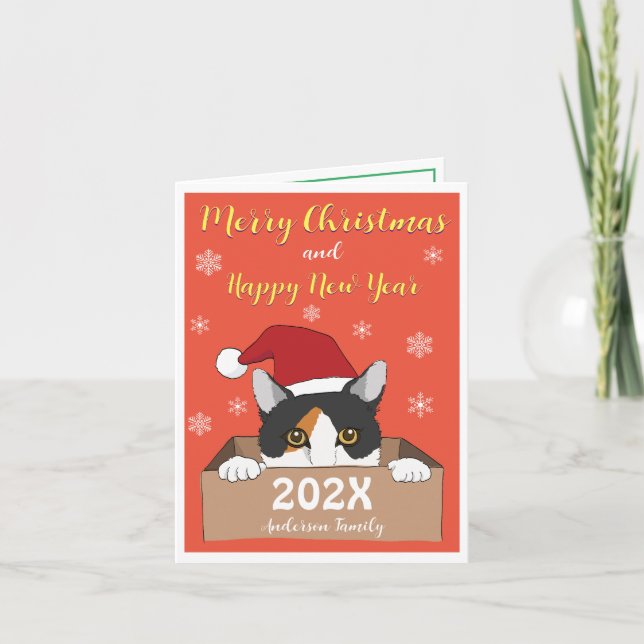 Agradecimento Cartão de Natal de Gatinho pequeno (Frente)