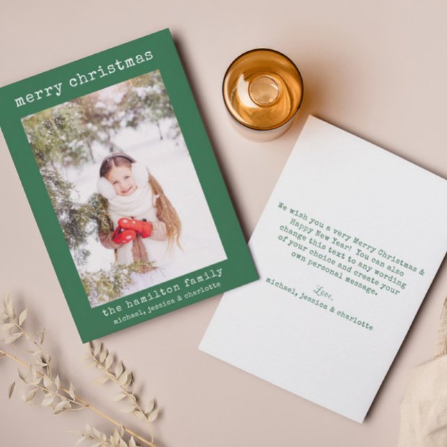 Agradecimento Cartão de Natal de Na moda de Foto da Família Mini (Criador carregado)