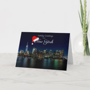 Agradecimento Cartão de Natal de Nova York Cumprimento de Feriad