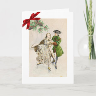 Agradecimento Cartão de Natal de Pele de Gelo Colonial Casal