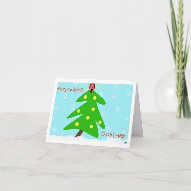Agradecimento Cartão de Natal de Pickleball (Frente)