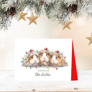 Agradecimento Cartão de Natal de Porquinho-da-Índia Squeak the H