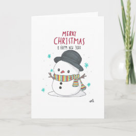 Agradecimento Cartão de Natal de Snowman de 6 dias