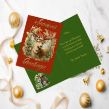 Cartão de Natal de Stag Festivo