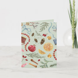 Agradecimento Cartão de Natal de Watercolor vazio