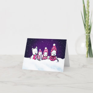 Agradecimento Cartão de Natal de Westies Westies KiniArt Winter