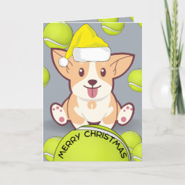 Agradecimento Cartão de Natal Engraçado - Cachorro com Bola de T