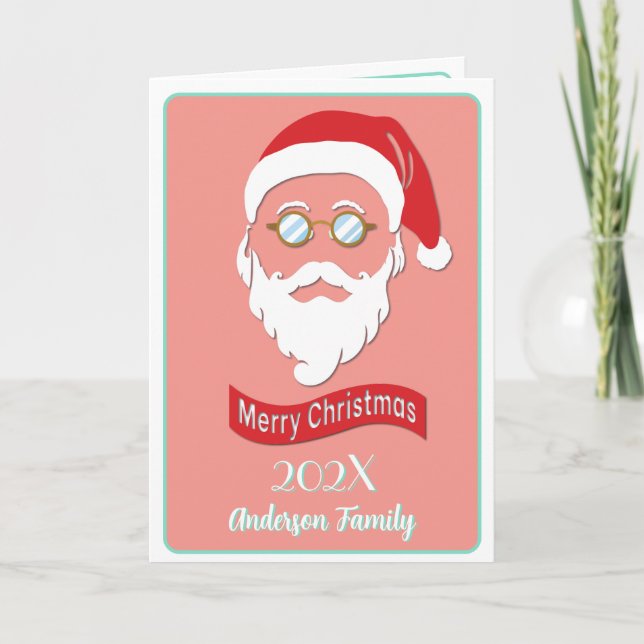 Agradecimento Cartão de Natal estilo Hipster papais noeis (Frente)