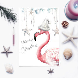 Agradecimento Cartão de Natal Flamingo Personalizável