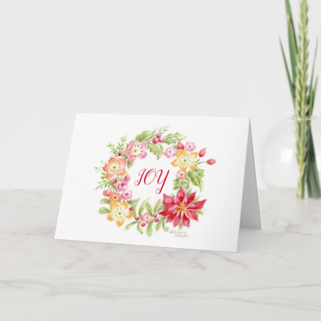 Agradecimento Cartão de Natal Floral Medley Holiday (Frente)