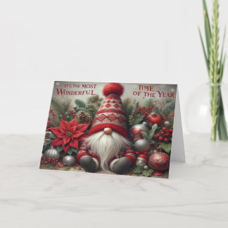Agradecimento Cartão de Natal Gnome para as Festas