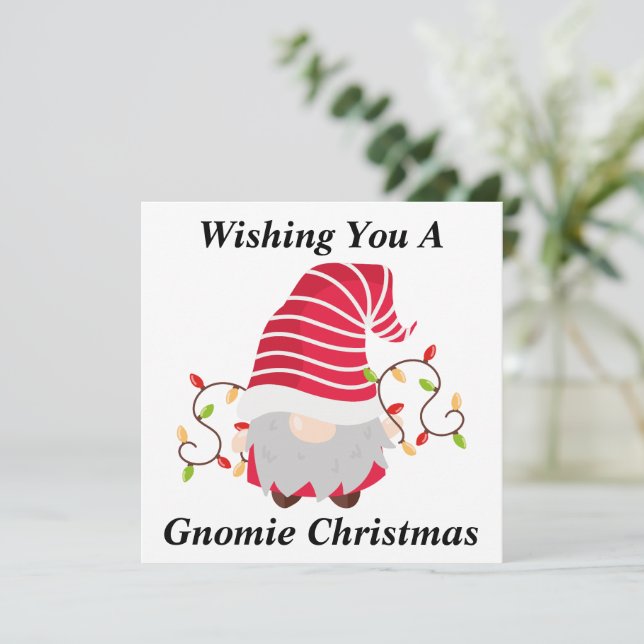 Agradecimento Cartão de Natal Gnomo (Em pé/Frente)