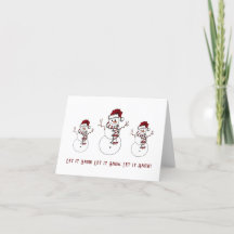 Cartão de Natal Let it Snow Boneco de Neve