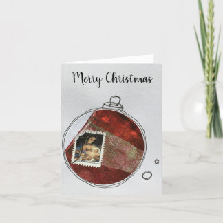 Agradecimento Cartão de Natal Merry - ornamento desenhado à mão 