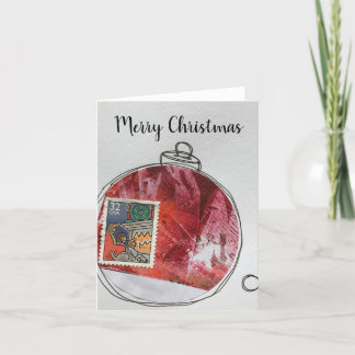 Agradecimento Cartão de Natal Merry - ornamento desenhado à mão 