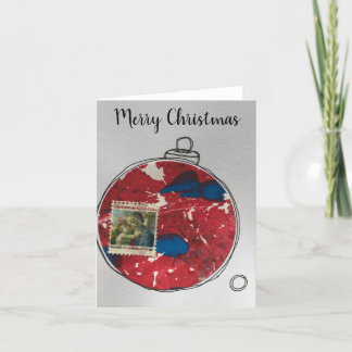 Agradecimento Cartão de Natal Merry - ornamento desenhado à mão