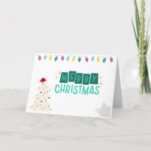 Agradecimento Cartão de Natal moderno de meio século.