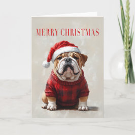 Agradecimento Cartão de Natal para Buldogue Inglês