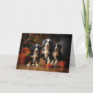 Agradecimento Cartão de Natal para Cachorro das Montanhas Bernês