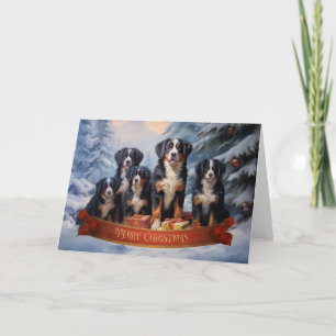 Agradecimento Cartão de Natal para Cachorro das Montanhas Bernês