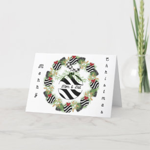 Agradecimento Cartão de Natal para mamãe e Pai Wreath & Bulb