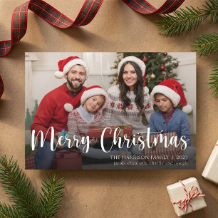 Agradecimento Cartão de Natal personalizado com foto da família