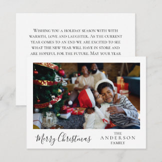 Agradecimento Cartão de Natal personalizado com foto da família