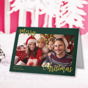 Agradecimento Cartão de Natal Personalizado com Foto de Família 