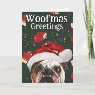 Agradecimento Cartão de Natal personalizado do seu Buldogue Ingl