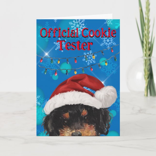 Agradecimento Cartão de Natal personalizado do seu Poodle Miniat (Frente)