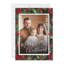 Cartão de Natal Plano Holly Border
