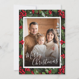 Agradecimento Cartão de Natal Plano Holly Border