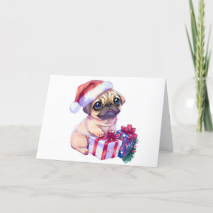 Agradecimento Cartão de Natal Pug