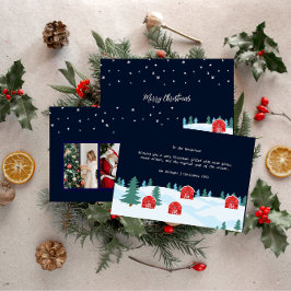 Agradecimento Cartão de Natal Rustic White Christmas
