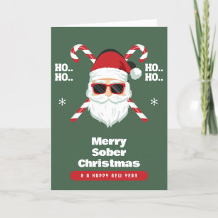 Agradecimento Cartão de Natal Sóbrio, Papai Noel Legal, Ano Novo