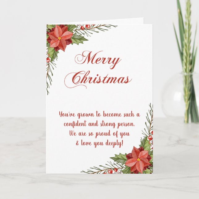 Agradecimento Cartão de Natal Sólido, Cartão-postal Orgulhoso (Frente)