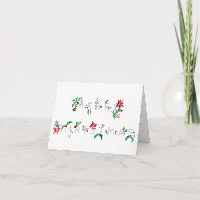 Agradecimento Cartão de Natal Verde (Frente)