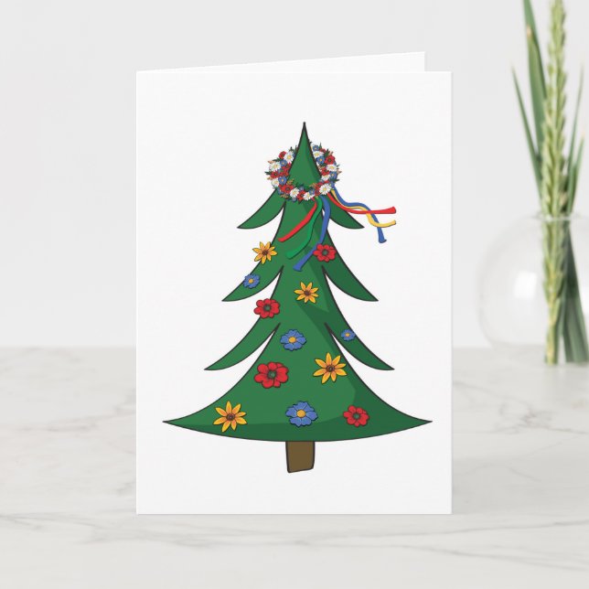 Agradecimento Cartão de Natal - Vinok Ucraniano (Frente)
