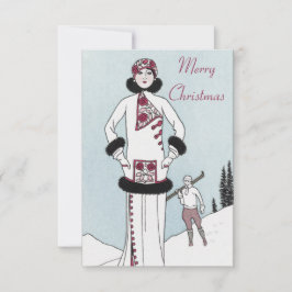 Agradecimento Cartão de Natal Vintage Snow Queen
