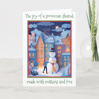 Agradecimento Cartão de Natal Whimsso com design de papel cortad