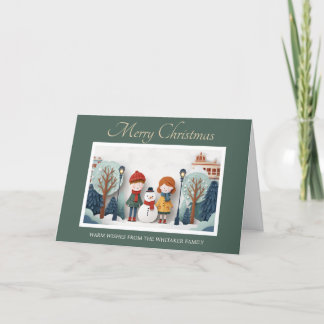 Agradecimento Cartão de Natal Whimsso com design de papel cortad