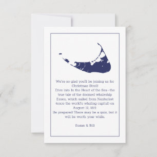Agradecimento cartão de navegação da ilha de Nantucket