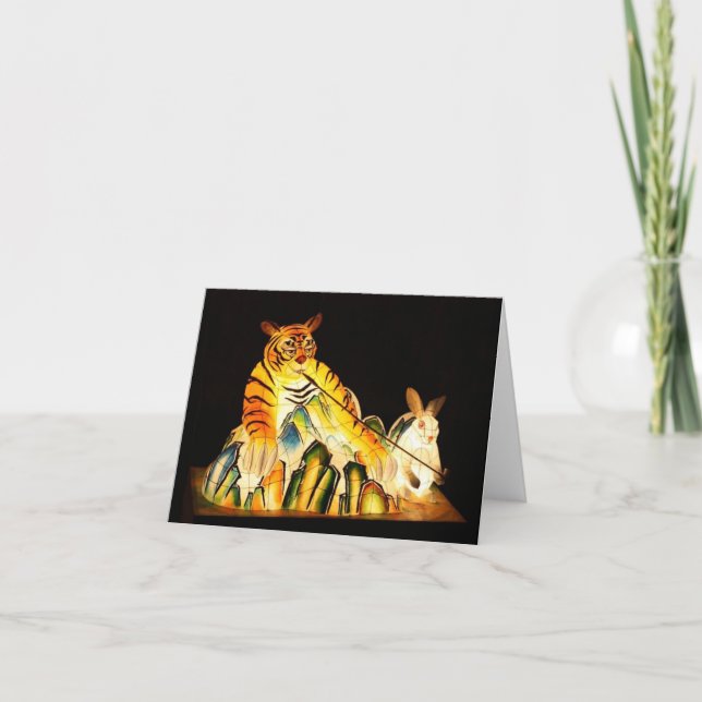 Agradecimento Cartão de Notecard do Festival de Lanterna Chinês (Frente)