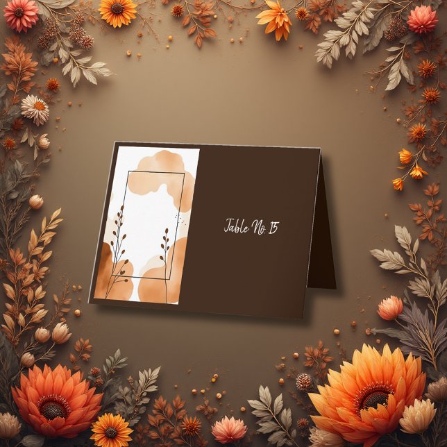 Agradecimento Cartão de número de mesa com Acentos Florais Boho  (Criador carregado)