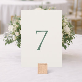 Agradecimento Cartão de Número de Mesa de Casamento Verde Sage M
