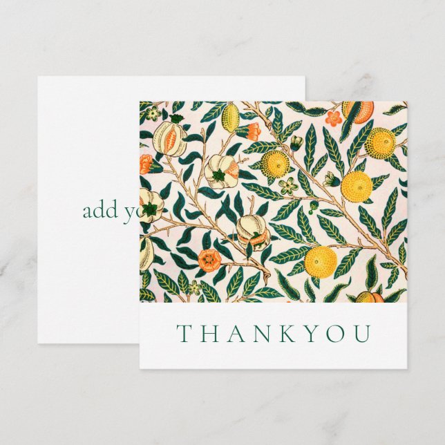 AGRADECIMENTO CARTÃO DE OBRIGAÇÕES: WILLIAM MORRIS : POMEGRANATO (Frente/Verso)