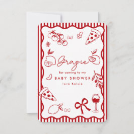 Agradecimento Cartão de Obrigado Ciao - Chá de Bebê Italiano
