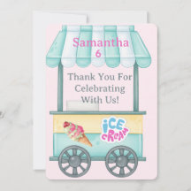 Cartão de Obrigado de Sorvete, Samantha Aniversári